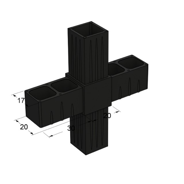 CROSS CONNECTOR 20x20 / BLACK